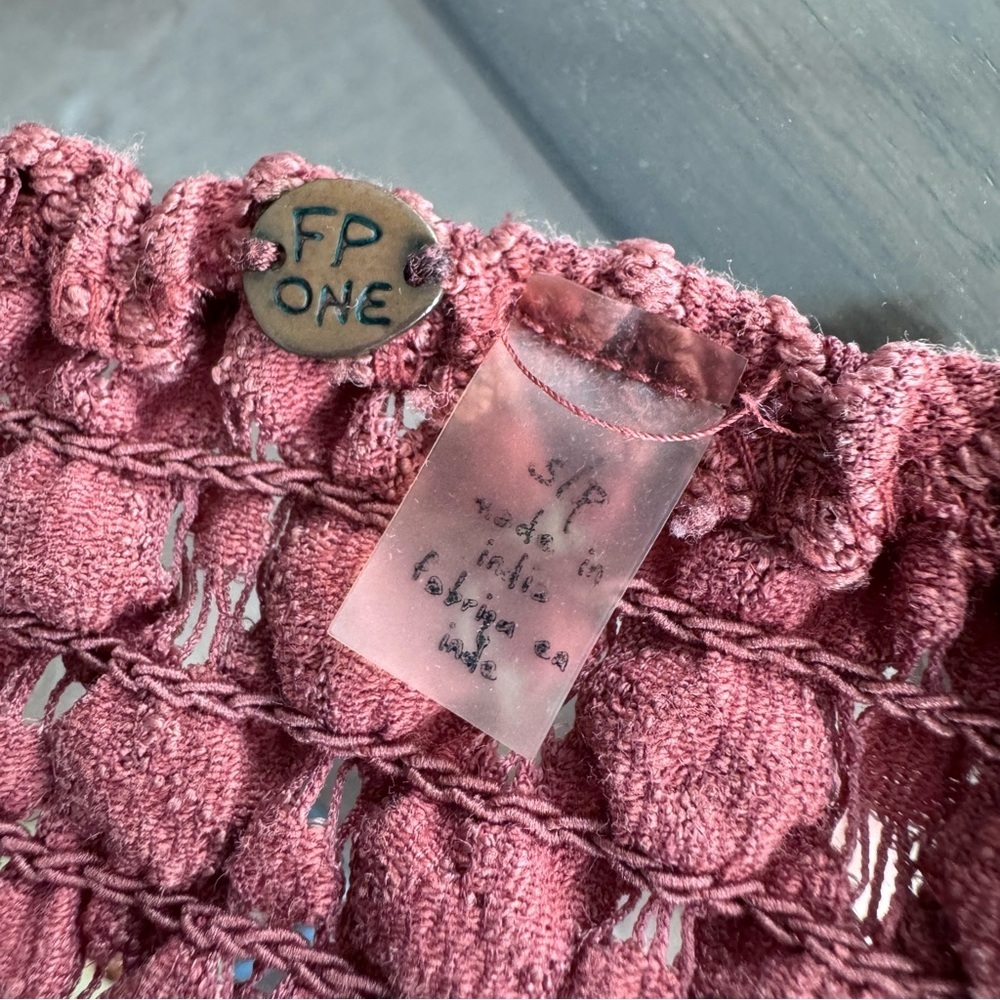 Free People Adella Bralette Smocked Back and Lace - Coral - Picture 8 of 8